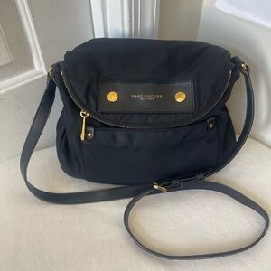 Marc Jacobs Black Nylon Crossbody with Gold-Tone Accents EUC